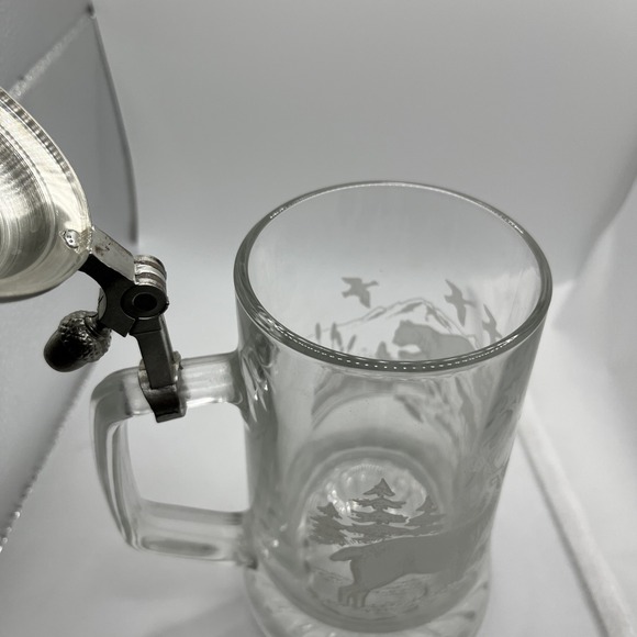 Nature Themed Beer Stein Made In Italy Pewter Lid Wildlife Scene 2 Lbs Weight‎ - Picture 6 of 8
